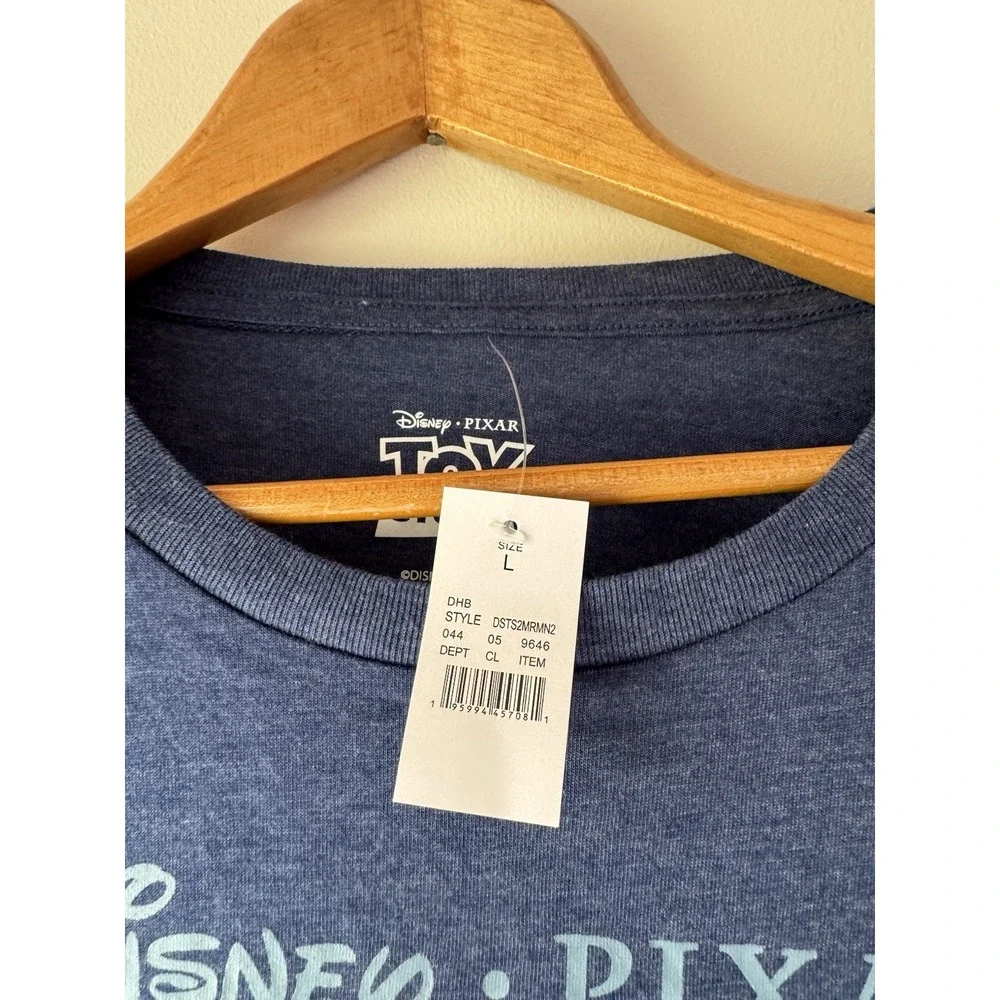 Disney Pixar Toy Story Long Sleeve Shirt Large New With Tags Blue Heathered